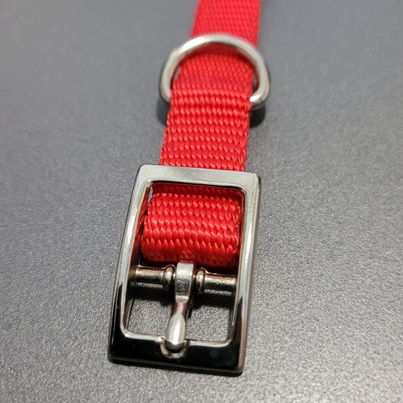 Puppy Collar | NWOT Red Nylon Silver Buckle - Picture 2 of 10